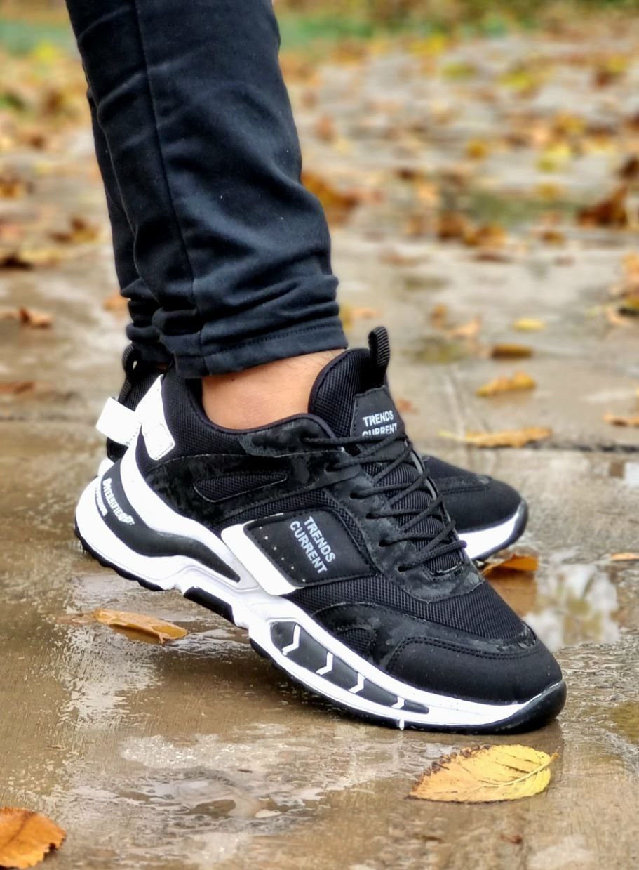 کفش اسپرت مردانه ترند مدل 1035 با رویه الیاف طبیعی رنگ مشکی