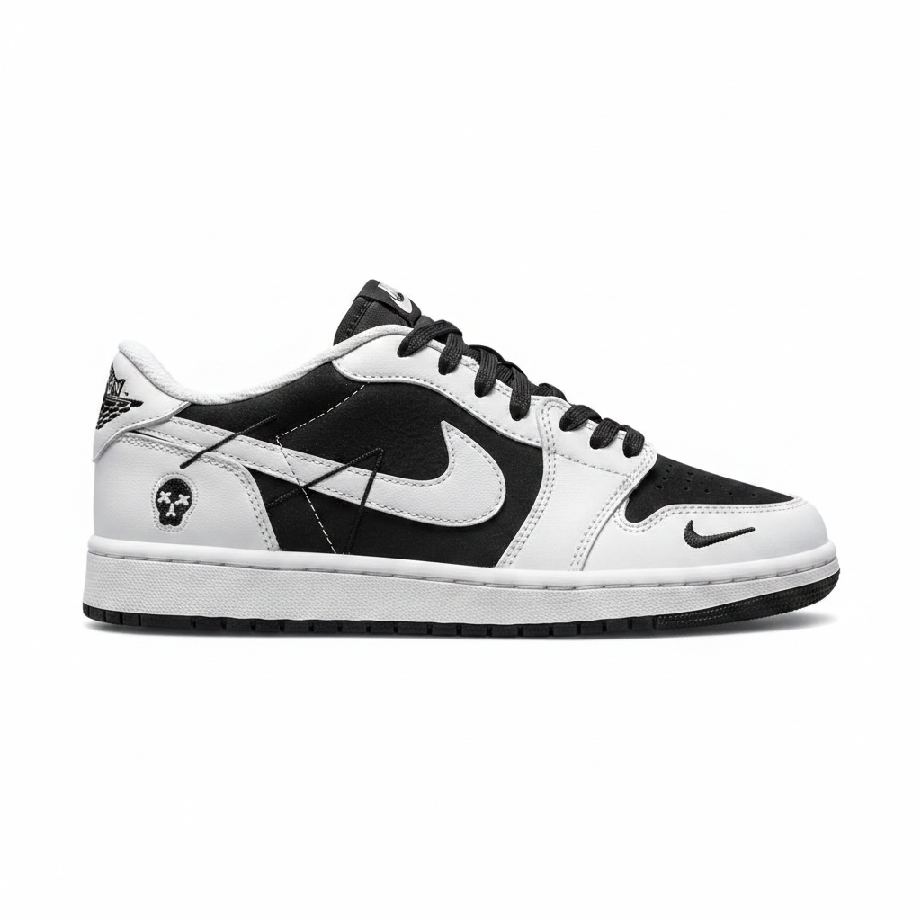 کفش ایرجردن 1 ساق کوتاه وودو سفید مشکی |41-44| Nike Air Jordan 1 Low OG Voodoo