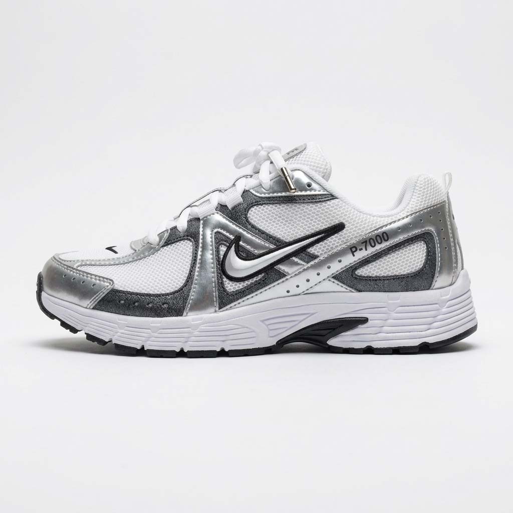 کتونی مردانه نایک P-7000 سفید نقره ای | Nike P-6000 Grey White Men's Sneakers