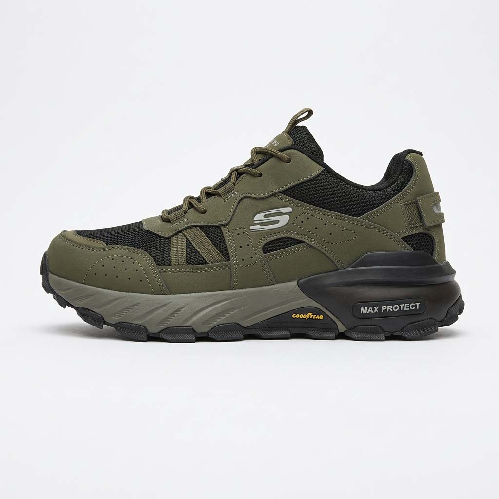 کفش کوهنوردی مردانه یشمی Skechers Goodyear  مناسب طبیعت‌گردی و پیاده‌روی