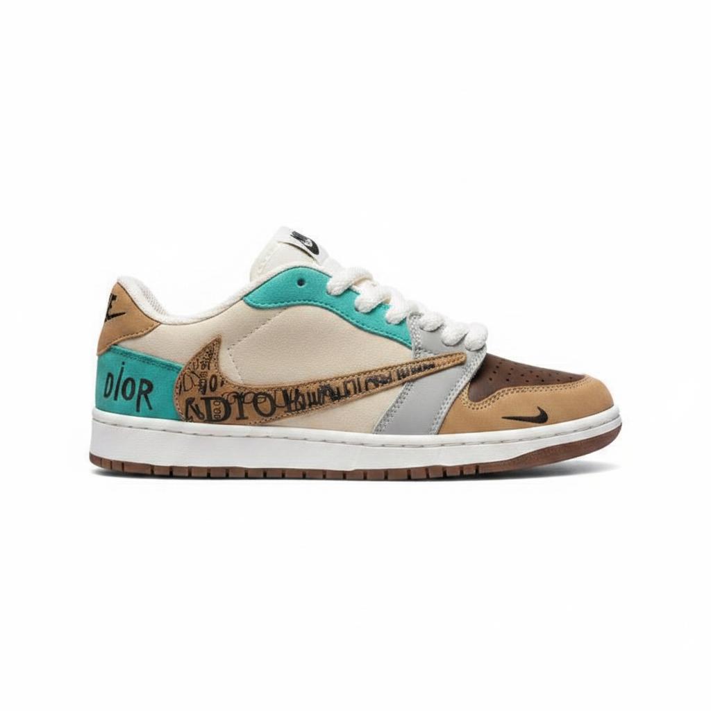 کتونی نایک ایر جردن 1 بدون ساق ترویس اسکات موکا | Nike Air Jordan 1 Low Travis Scott mocha | 41-44