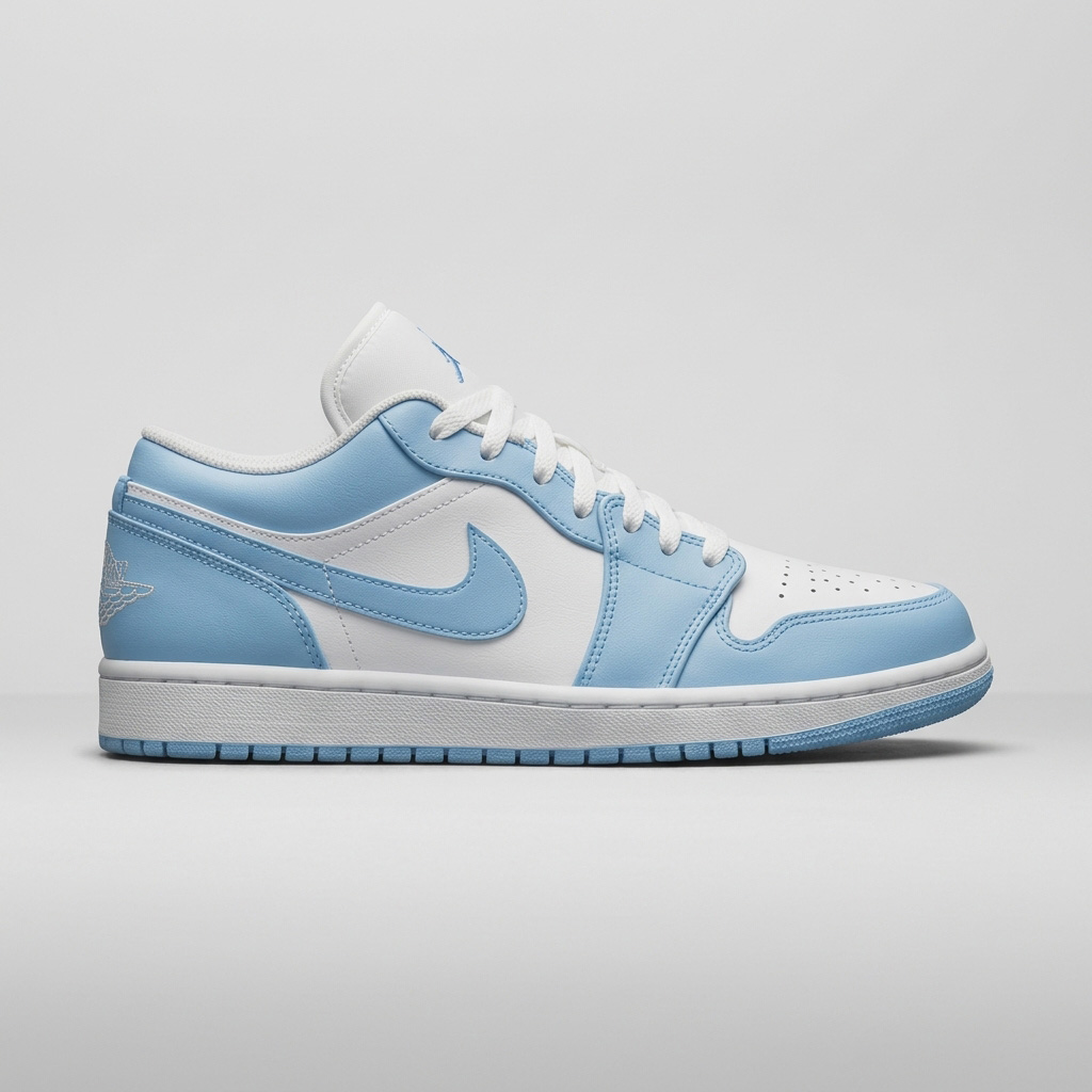 کتونی نایک ایر جردن 1 لو سفید آبی روشن مردانه | Nike Air Jordan 1 Low University Blue White