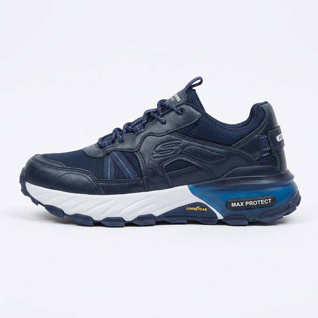 کفش کوهنوردی مردانه سرمه ای Skechers Goodyear  مناسب طبیعت‌گردی و پیاده‌روی
