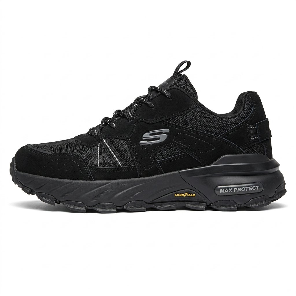 کفش کوهنوردی مردانه Skechers Goodyear مشکی مناسب طبیعت‌گردی و پیاده‌روی