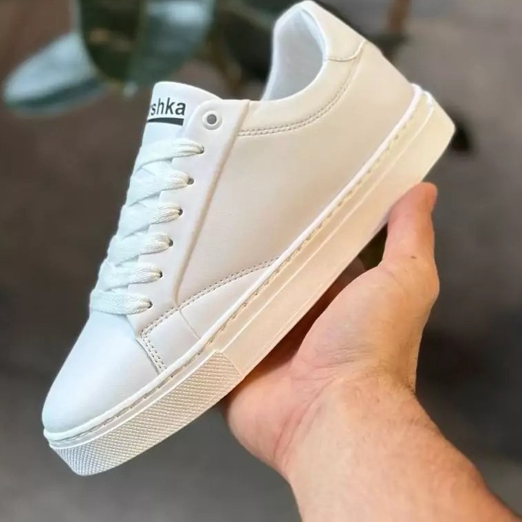 کفش اسپرت ونس برشکا مردانه مدل بندی چرم مصنوعی رنگ سفید