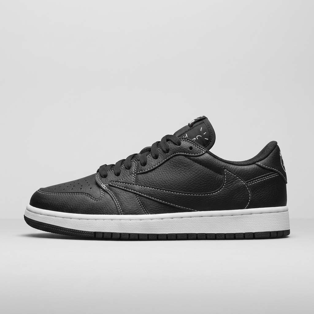 نایک ایر جردن 1 بدون ساق تراویس اسکات مشکی زیره سفید (  Nike Air Jordan 1 Low Travis Scott BG )