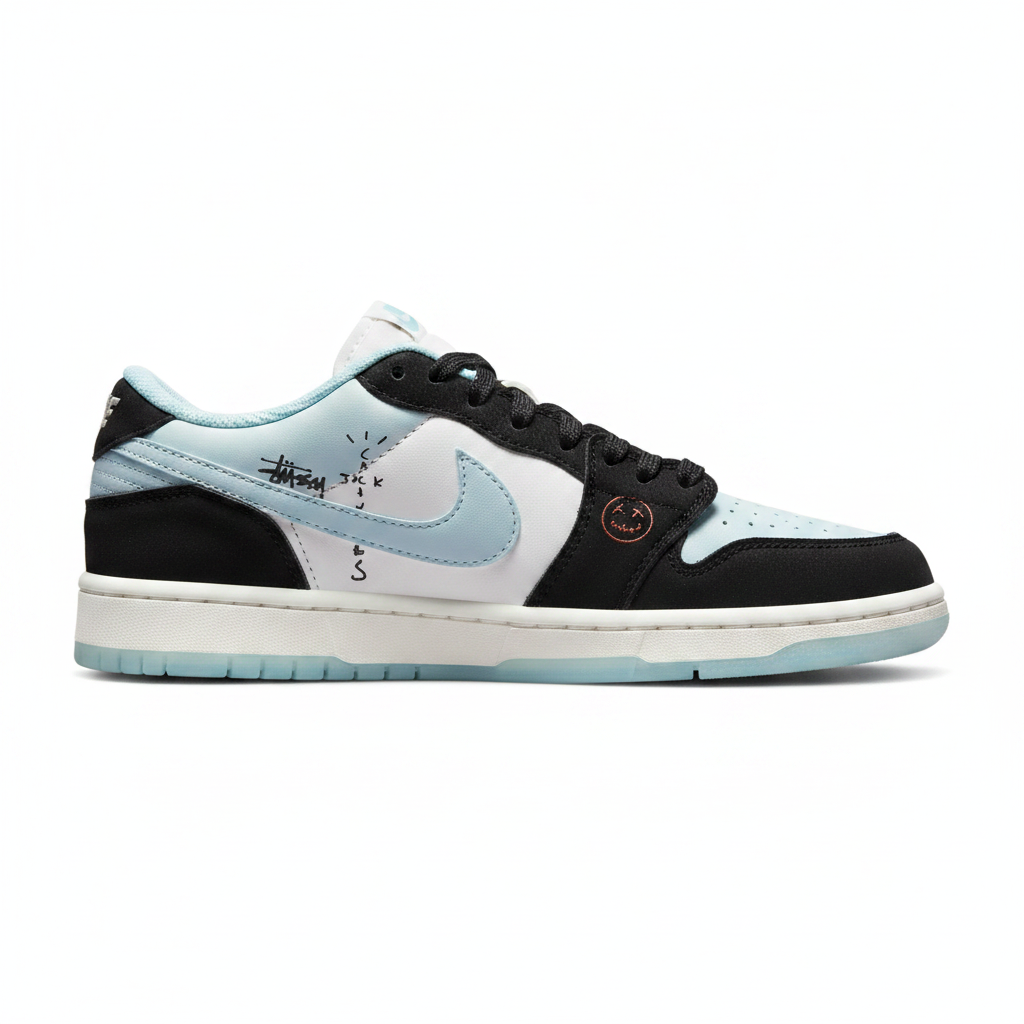 کتونی نایک ایر جردن 1 لو  سفید مشکی آبی | Nike Air Jordan 1 Low  | 38-41
