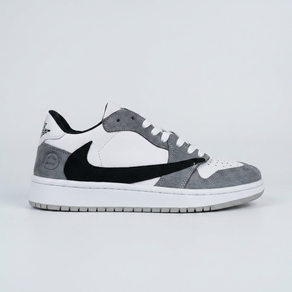 کتونی نایک ایر جردن 1 بدون ساق ترویس اسکات طوسی سفید | Nike Air Jordan 1 Low Travis Scott | 41-44