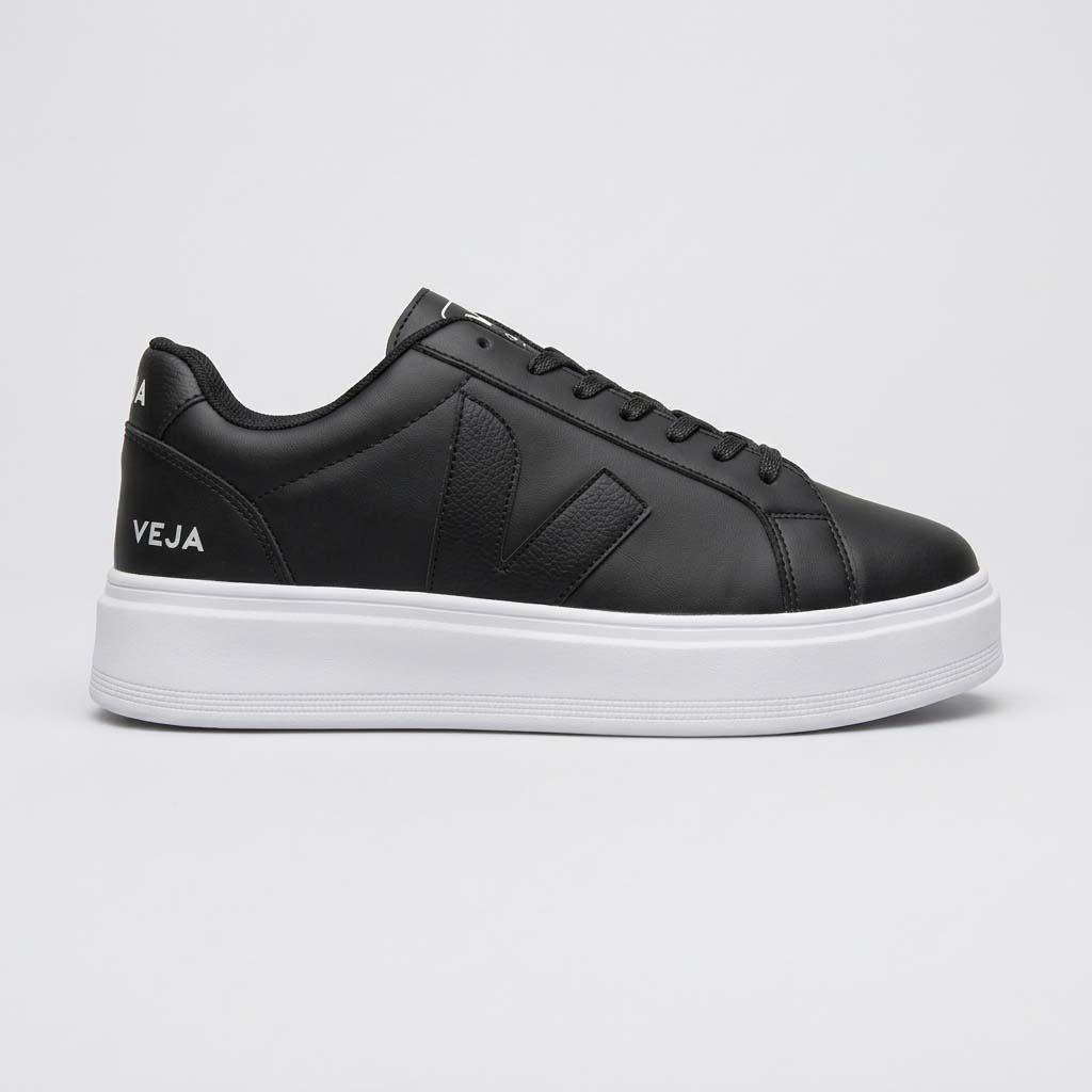 کفش ونس وِجا مشکی زیره سفید |  VEJA Black Platform Sneakers BG