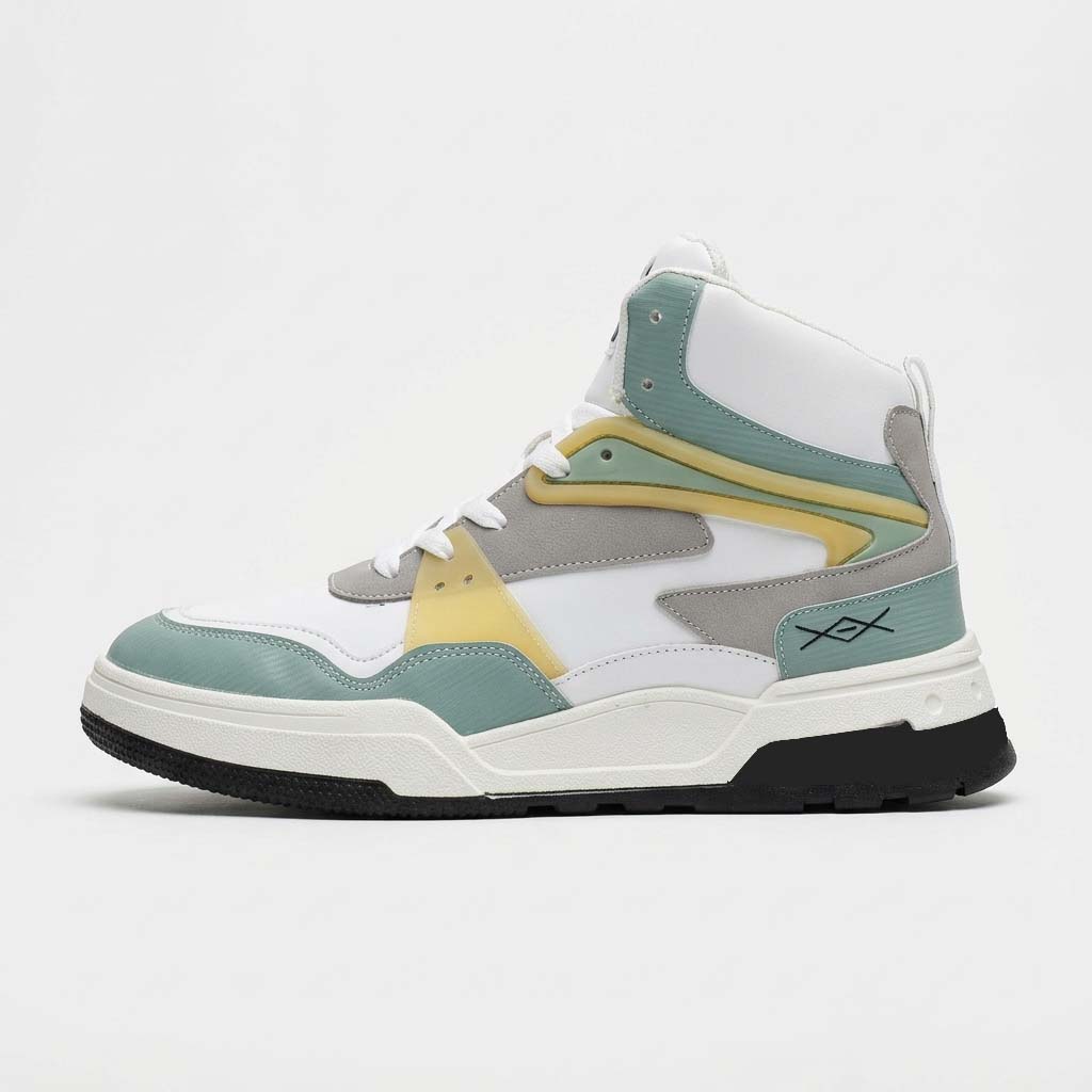 کتونی ساق بلند مردانه برشکا سفید سبز نعنایی | Bereshcka Men's High-Top Sneakers White Mint Green