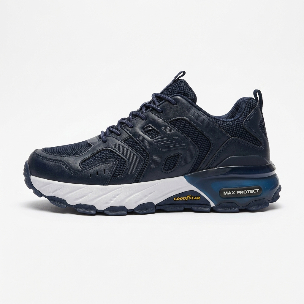 کتانی اسپرت مردانه مدل Skechers Max Protect مناسب کوهنوردی، طبیعت‌گردی و پیاده‌روی رنگ سورمه ای