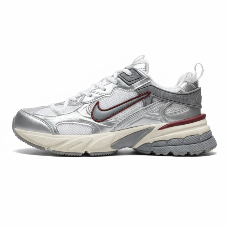 کفش اسپرت و پیاده‌روی مردانه نایک مدل Vomero 5 نقره ای زرشکی