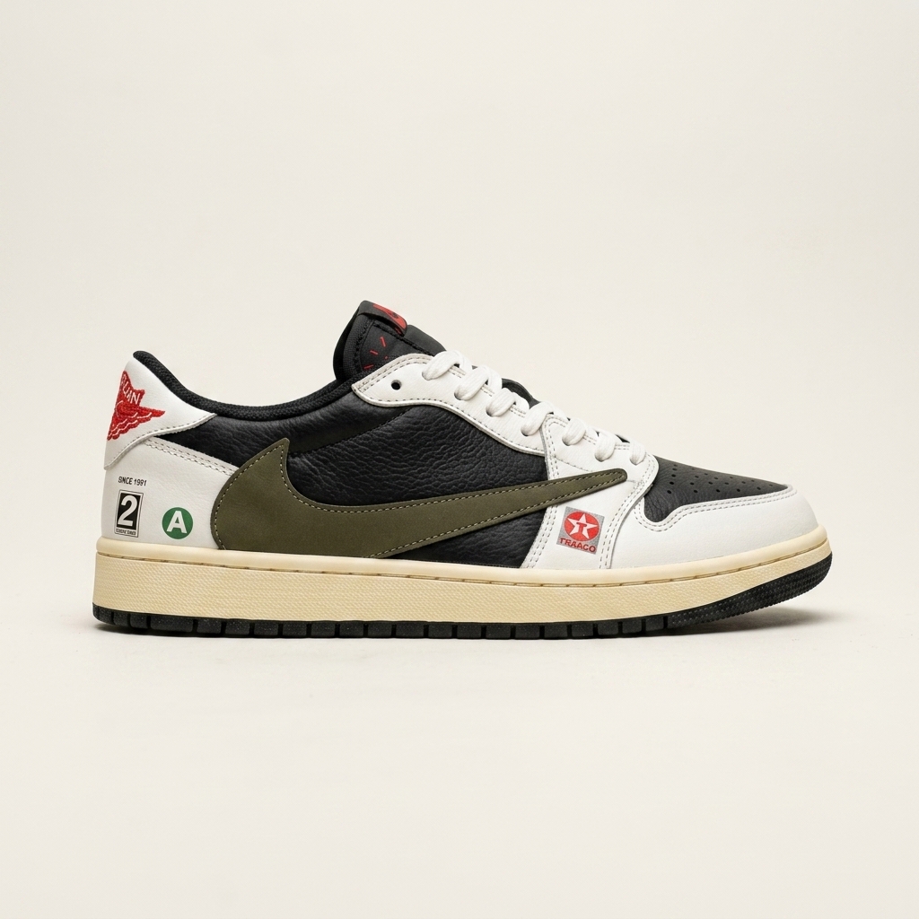نایک ایر جردن 1 بدون ساق تراویس اسکات اولیو (Nike Air Jordan 1 Low Travis Scott Olive)