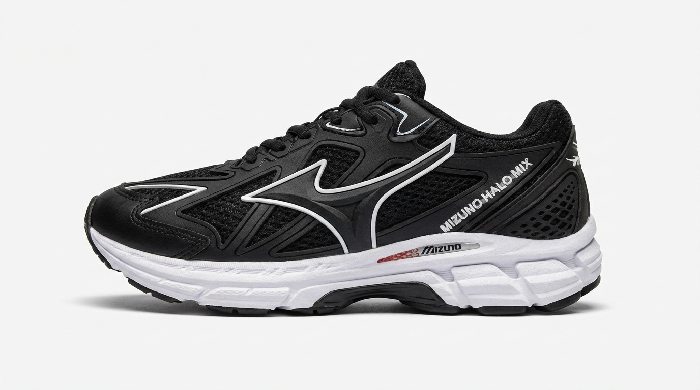 کتونی اسپرت میزانو هالو میکس تنفسی سبک | مناسب پیاده‌روی و استفاده روزمره مشکی سفید