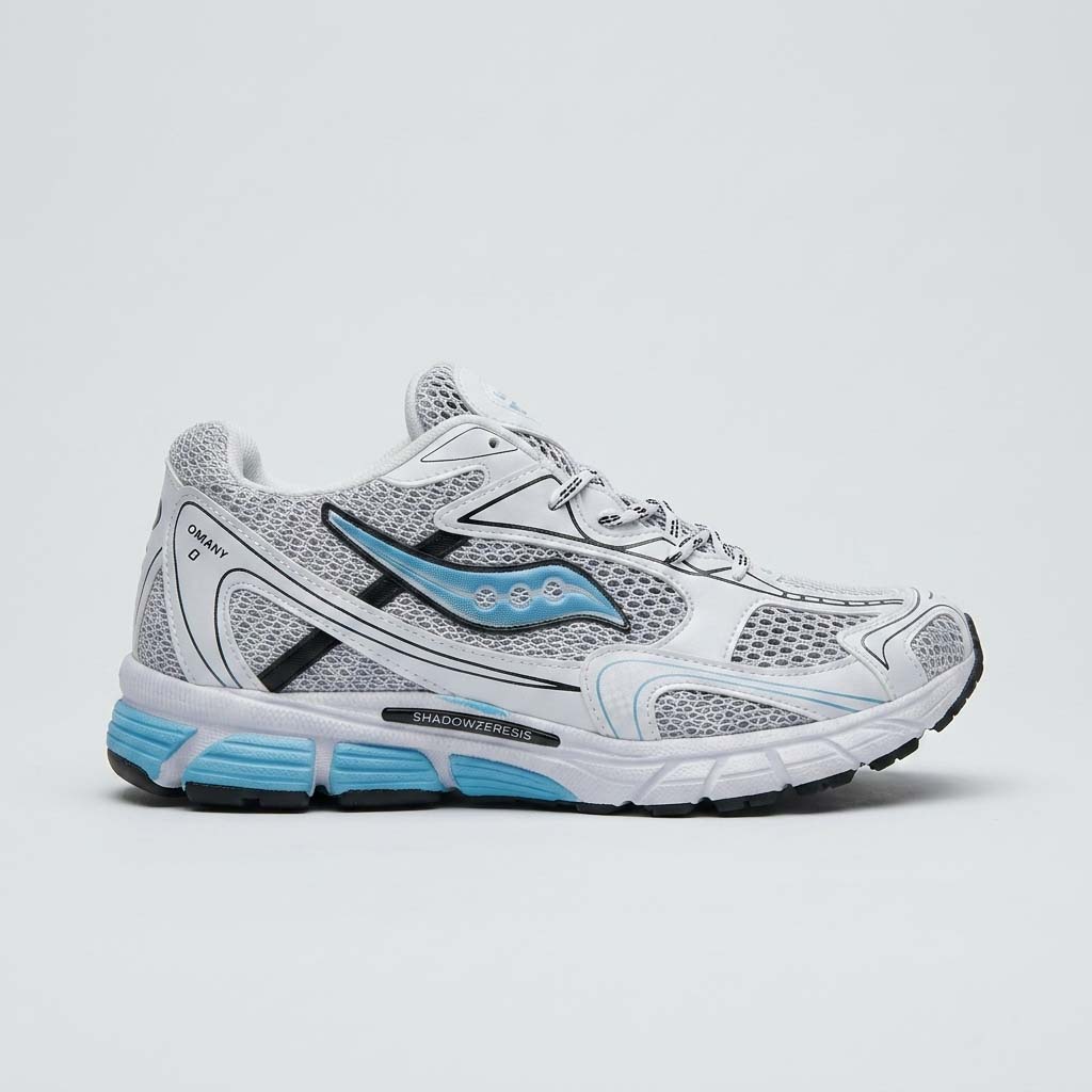 کتونی اسپرت مردانه ساکنی سفید-آبی| Saucony Men's Classic Sport Sneaker – White/Black | 41-44